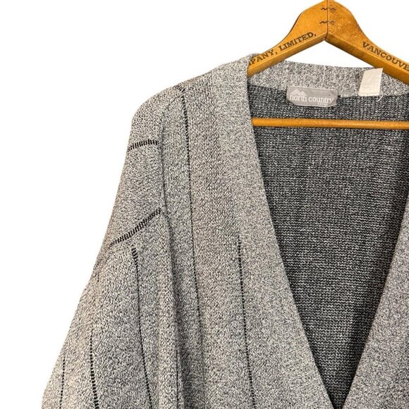 Vintage 80s North Country Eaton Gray Cardigan Slouchy Soft Knit Sweater - Picture 3 of 5